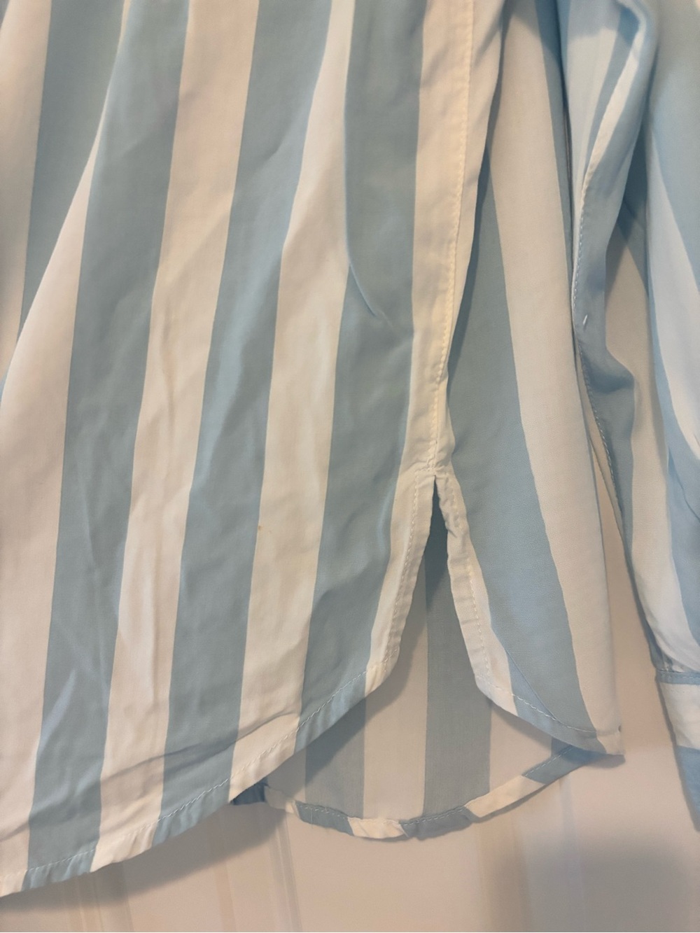 Piyama Marlon Long Sleeve Blue and White Stripe Pajama Set - Picture 3 of 5